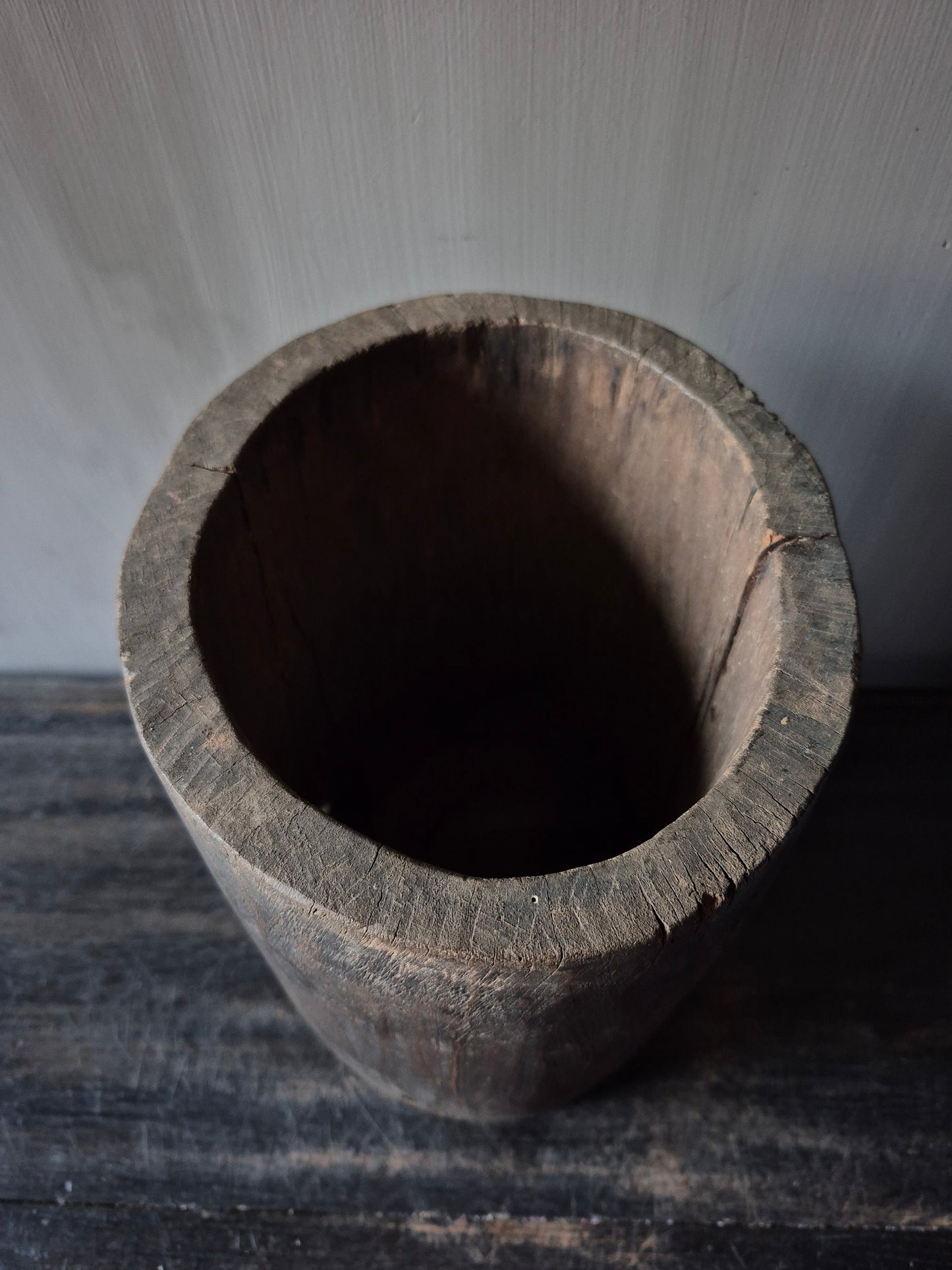 Antiker Holztopf 19x21,5cm (01)