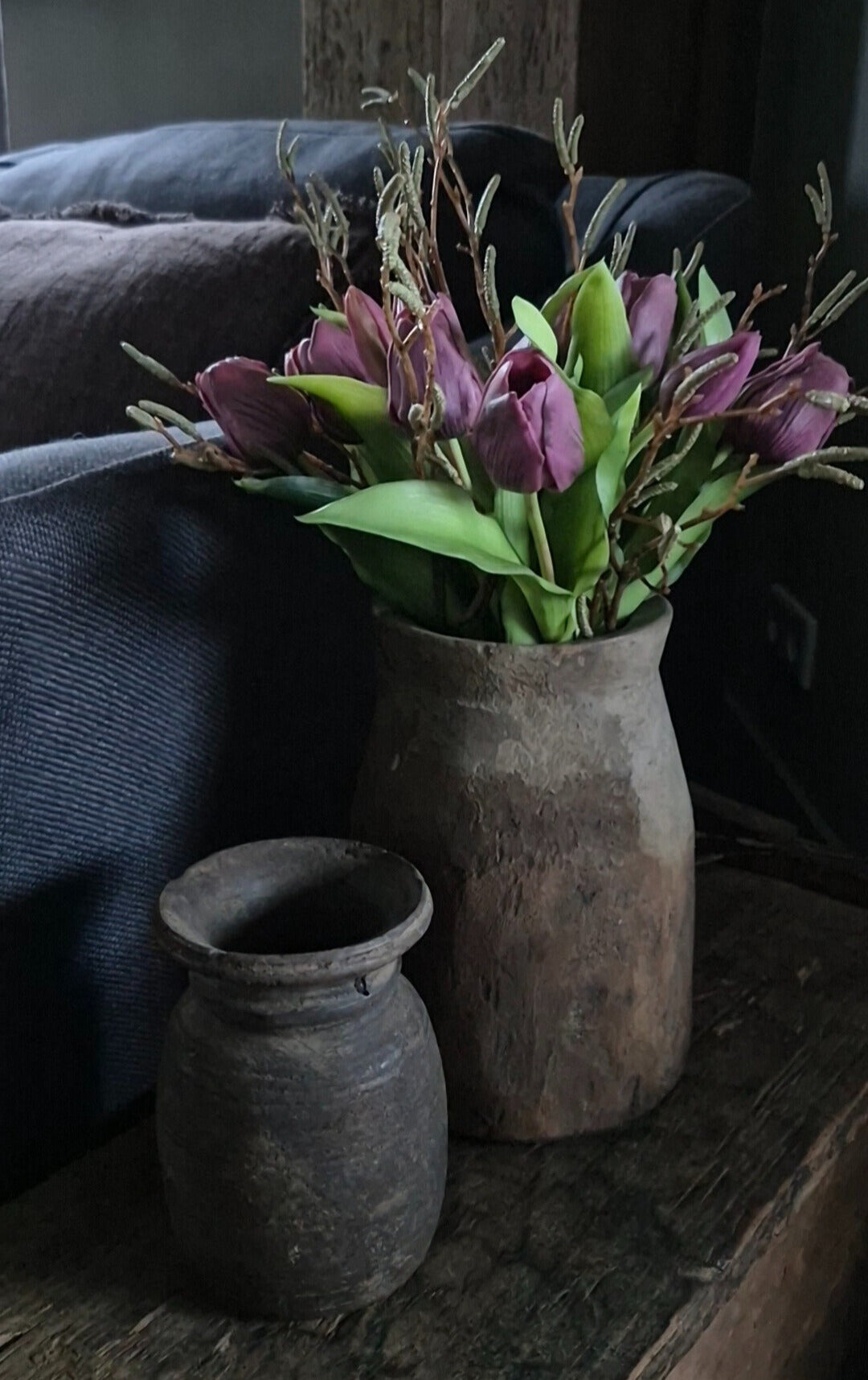 Houten pot vaas Uniek A2