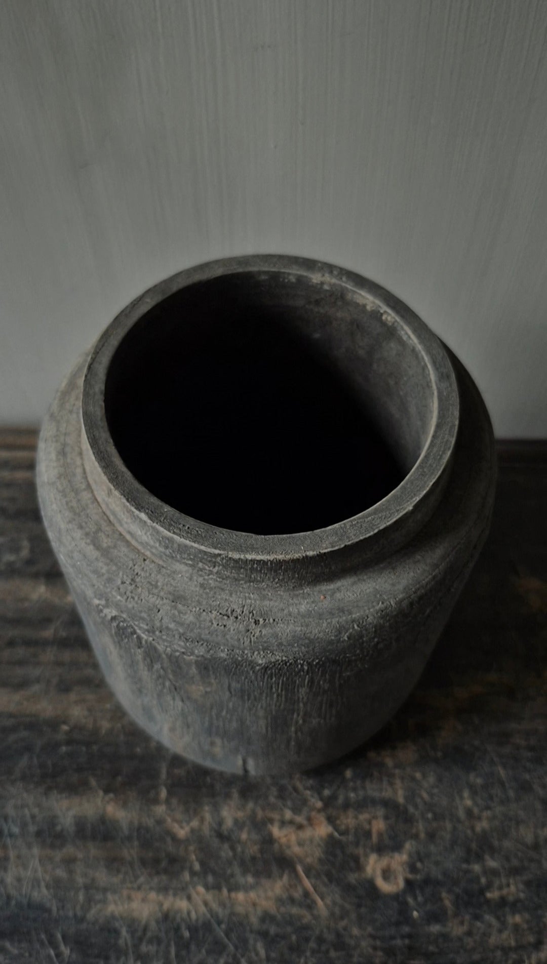 Houten pot vaas bruin 15 x 18 cm