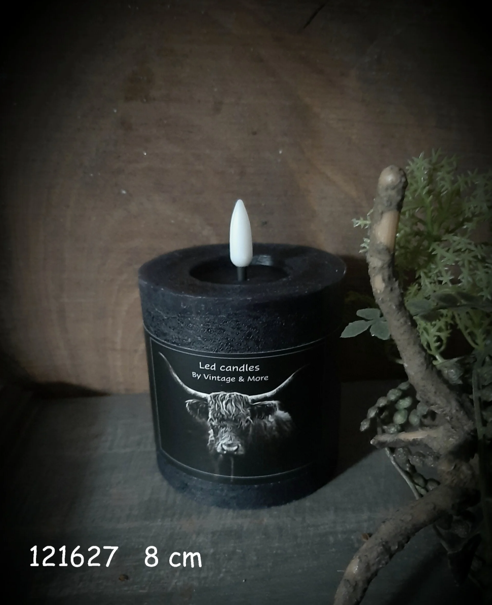 led kaars zwart vintage en more