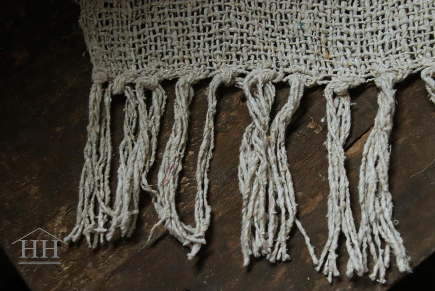 Smal ruw linnen Plaid naturel 150x60cm