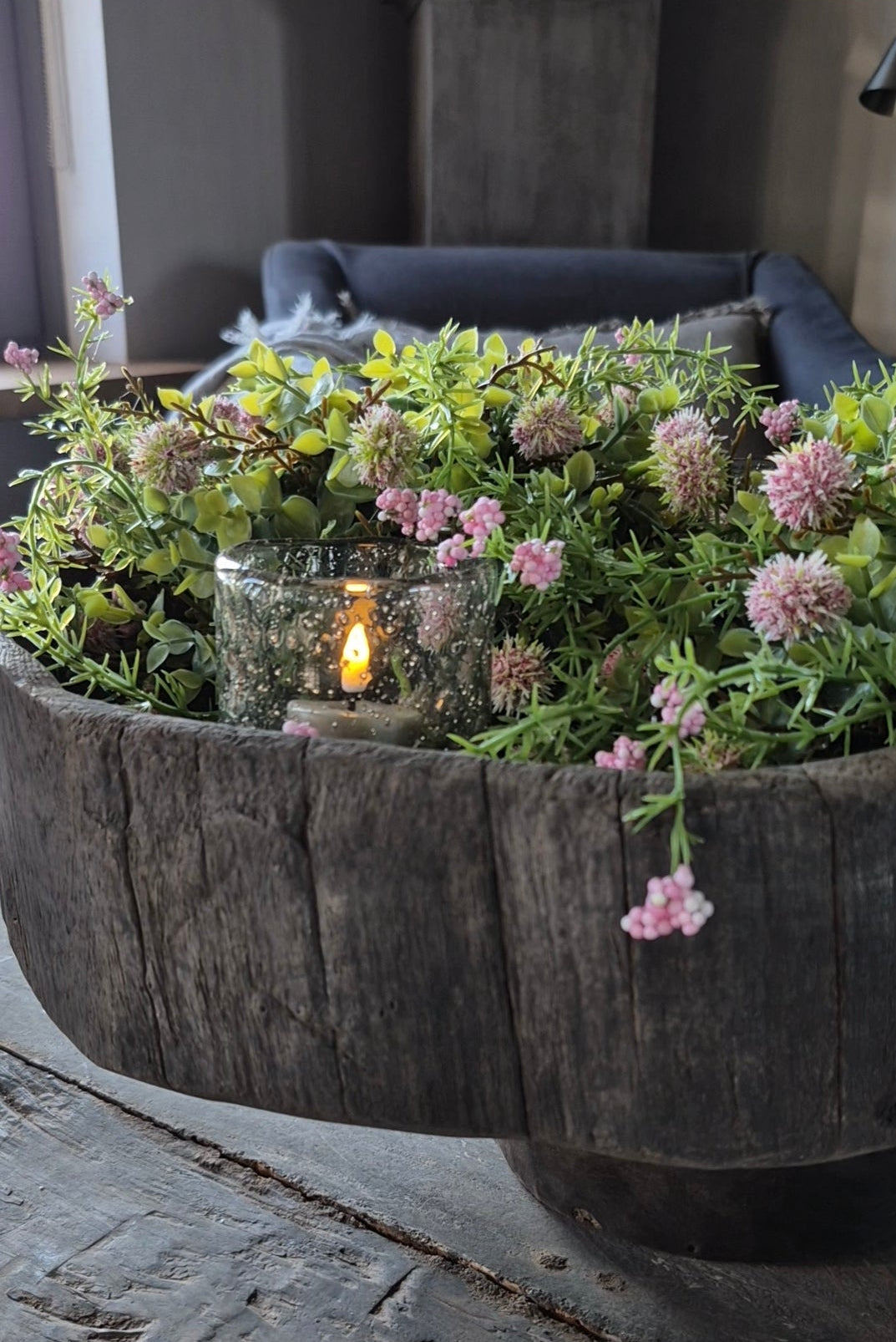 Halve kunstbol tafelstuk L - roze