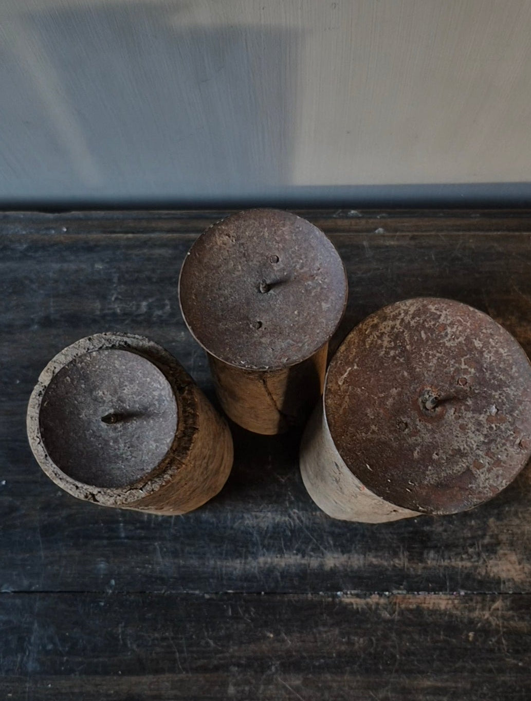 Set houten kandelaren