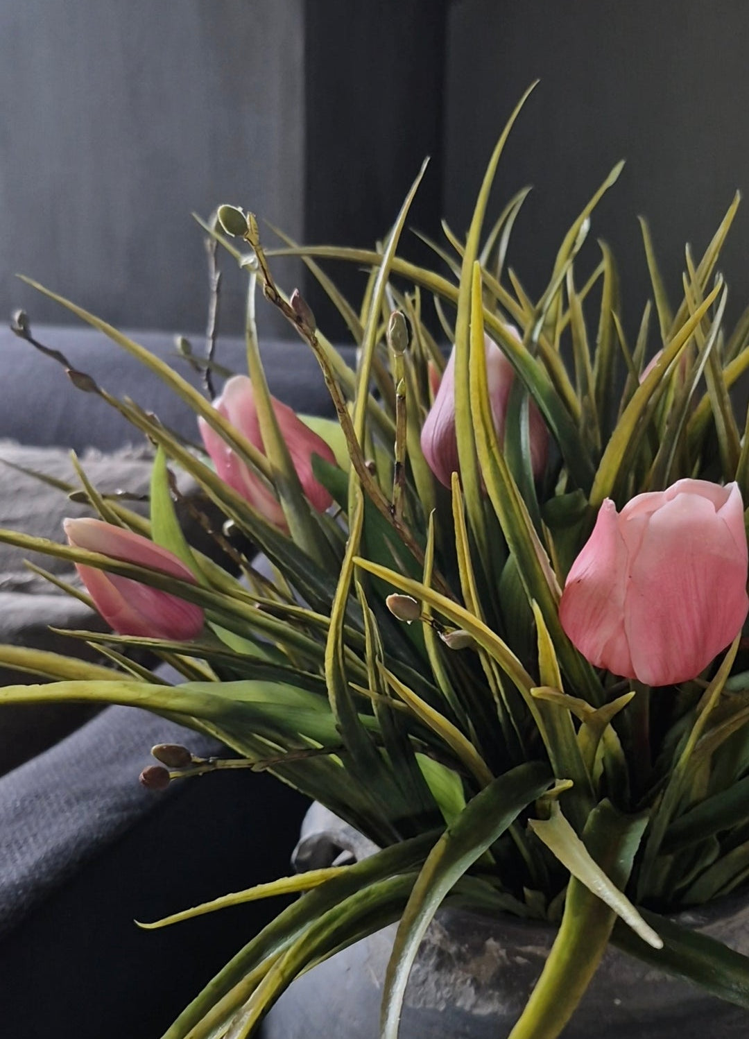 Kunsttulpen boeket roze mix | gebonden