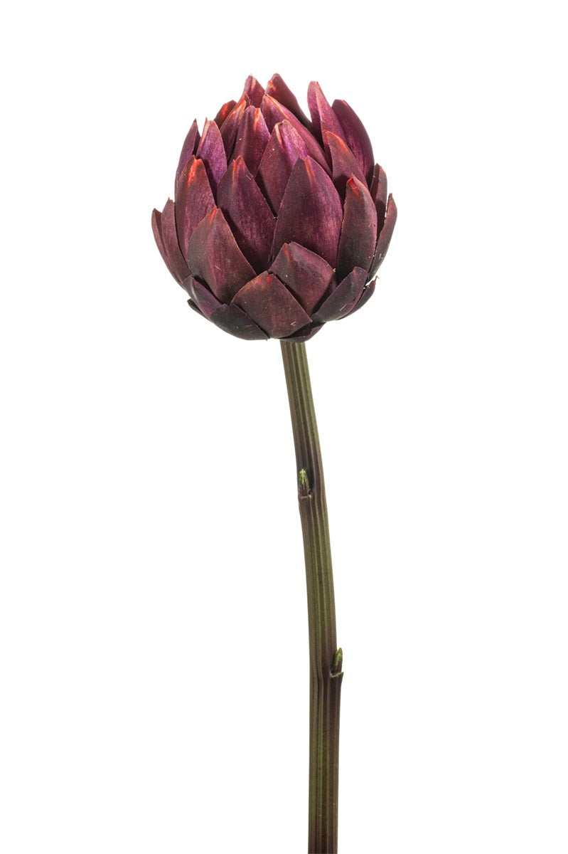 Artisjok kunsttak bordeauxrood real touch - 58 cm