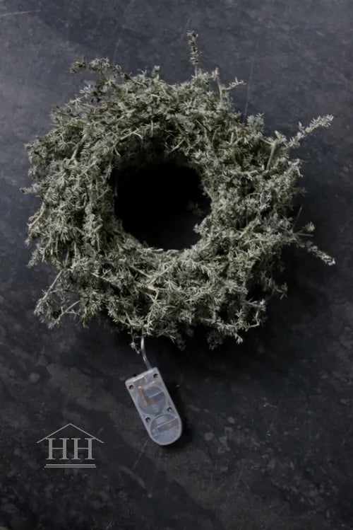 Asparagus waxkrans 19 à 20cm met lampjes