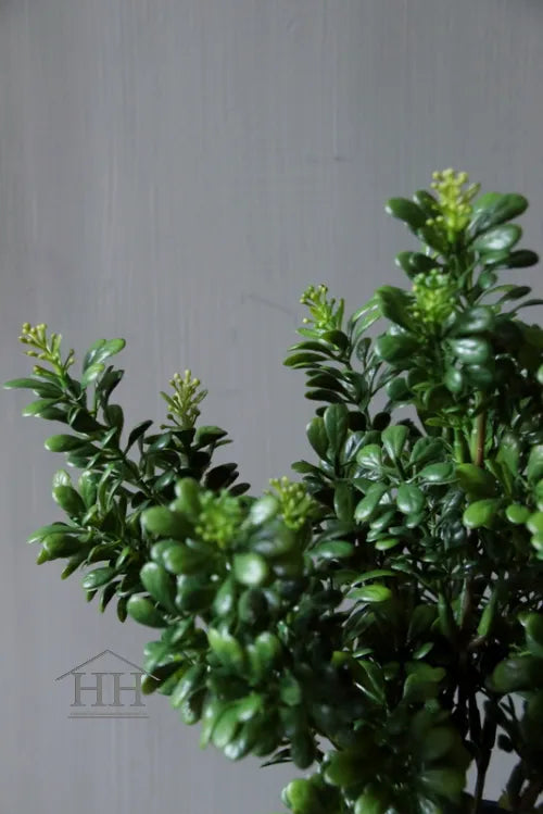 Buxus kunstplant met bloemen in binnenpot - 27cm
