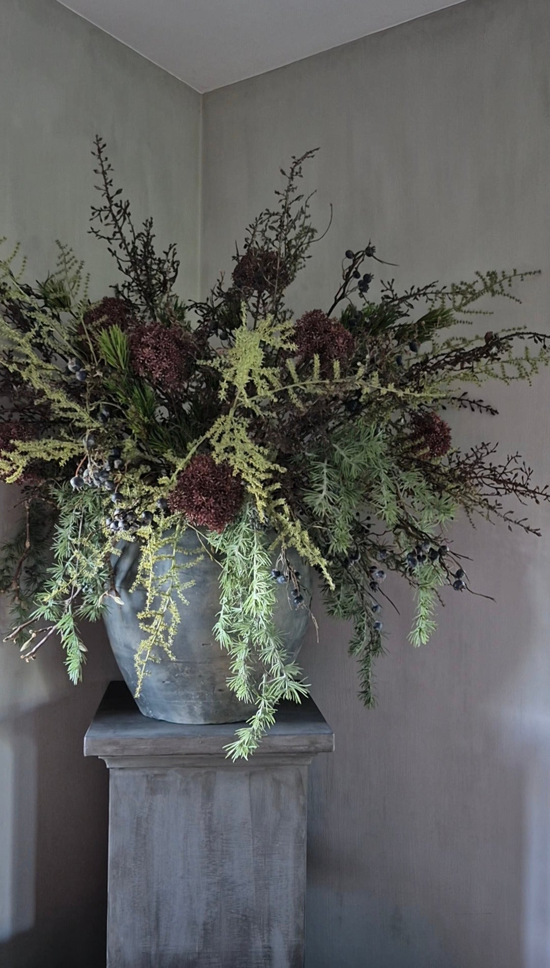 Kersttakken set groen bordeaux – 5 kunsttakken