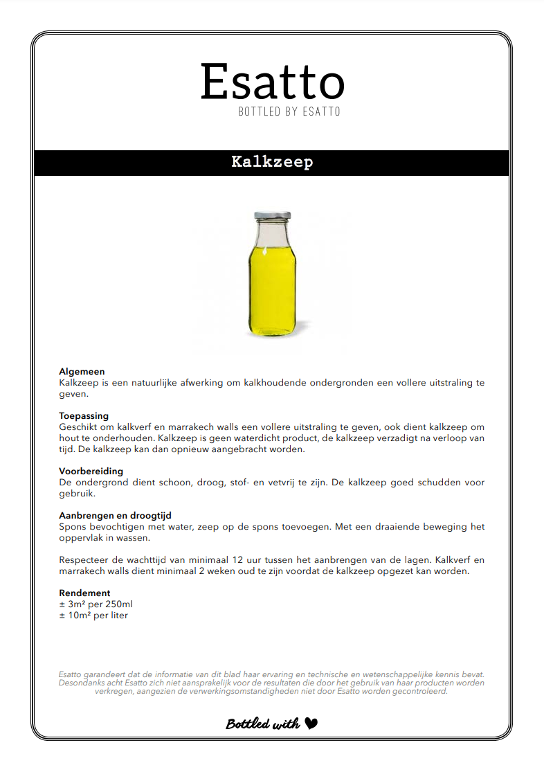 Esatto kalkzeep gebruiksaanwijzing