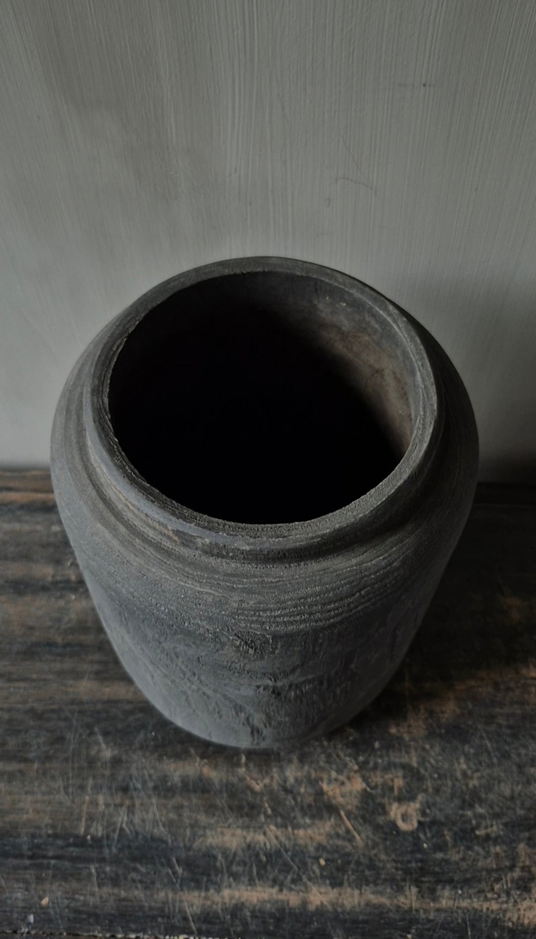 Houten pot vaas bruin 19 x 25 cm