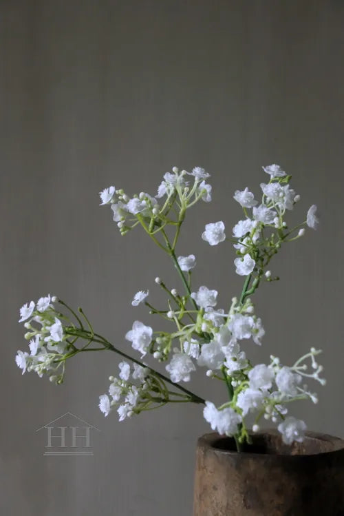 Kunst gipskruid wit 45 cm