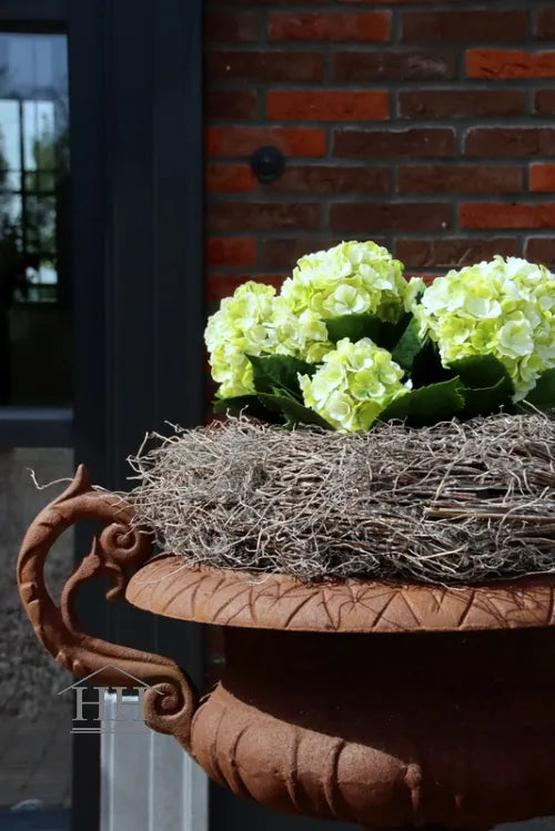 Hortensia kunstplant licht groen wit - 40 cm - UV & Water bestendig