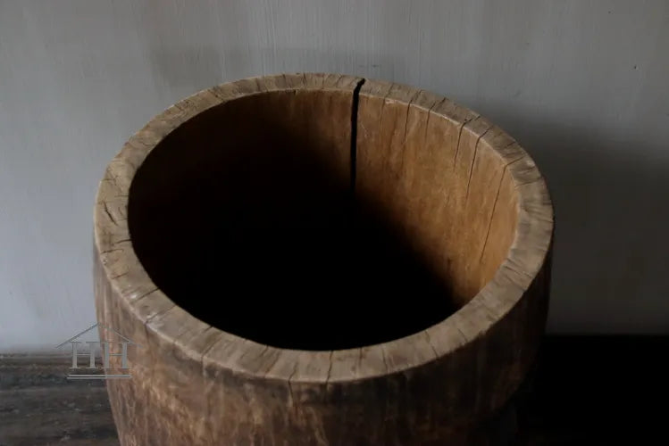 Houten pot antiek 25,5x30,5cm (07)