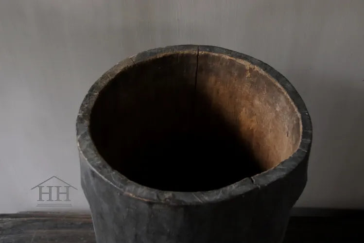 Houten pot antiek 23x38cm (04)