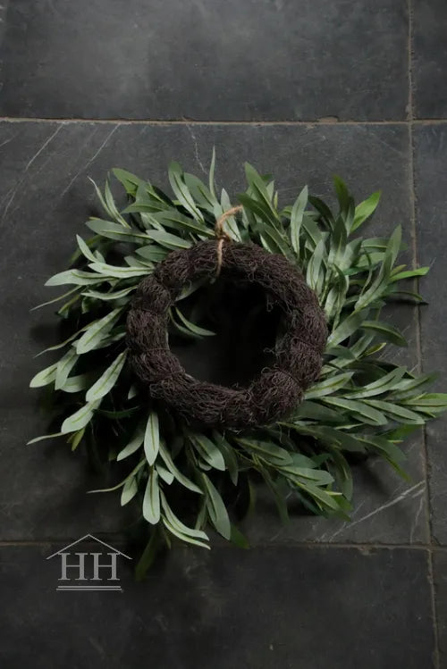 Kunst krans olijf S groen 30-35cm