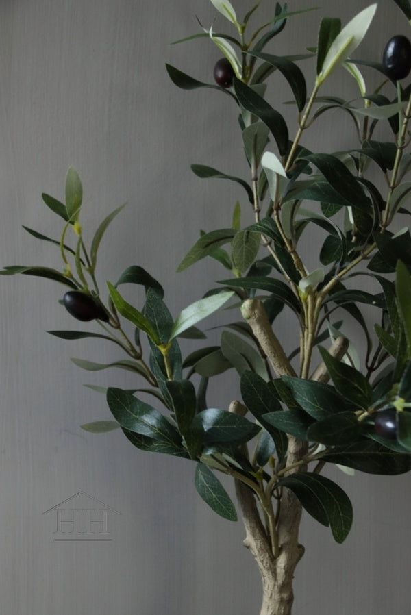 Niedriger künstlicher Olivenbaum im Topf – 55 cm