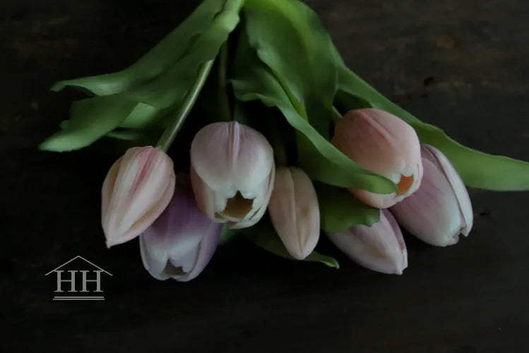 Gemengde kunst tulpen bundel lavendel zacht roze - 30cm