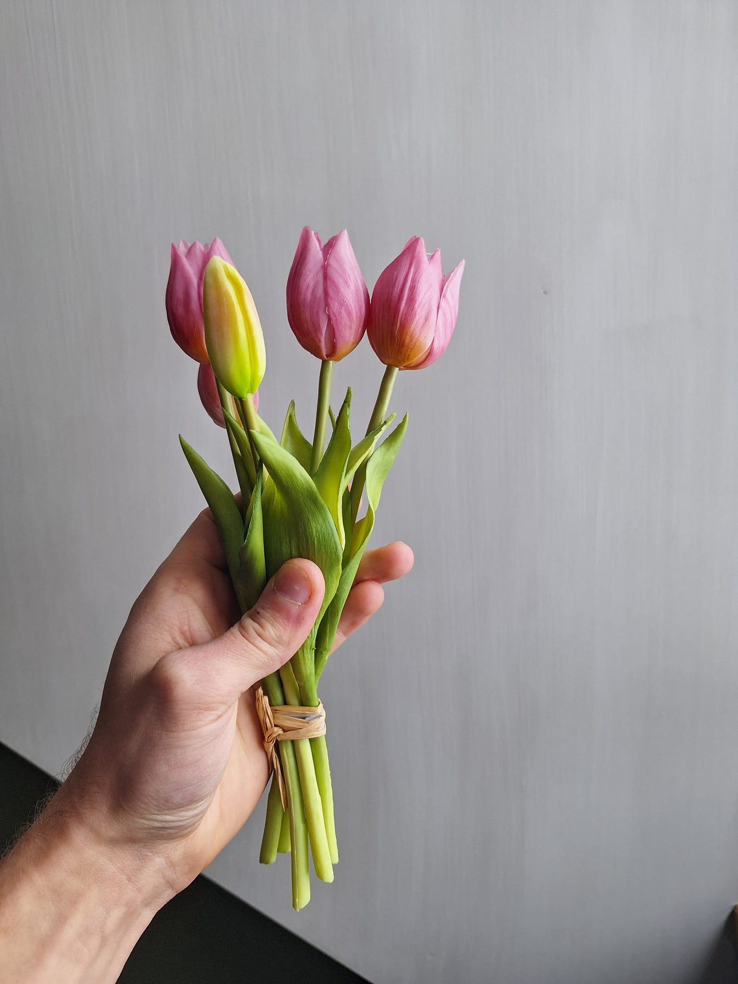 Kunst tulpenboeket vintage roze 25cm | Hillary'sHome