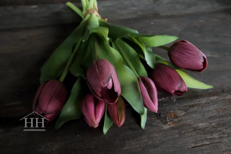 Kunst tulpenboeket paars - 30cm