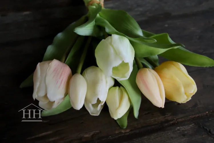 Künstlicher Tulpenstrauß, Pastellfarben, 30 cm