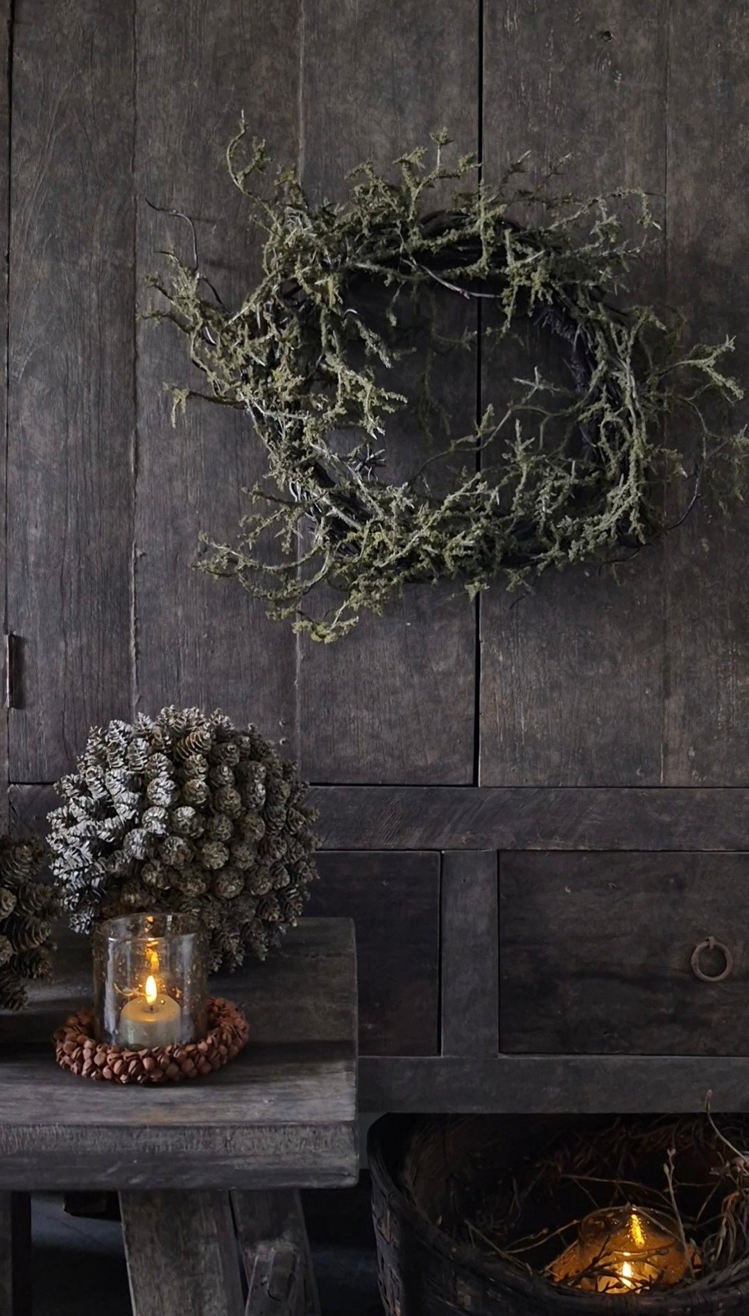 Artificial moss wreath 30cm