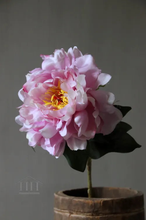 Zijden pioenroos 48 cm roze/lila