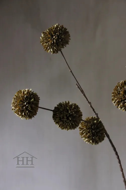 Künstlicher Pompon, 7-teilig, olivgrün, 98 cm