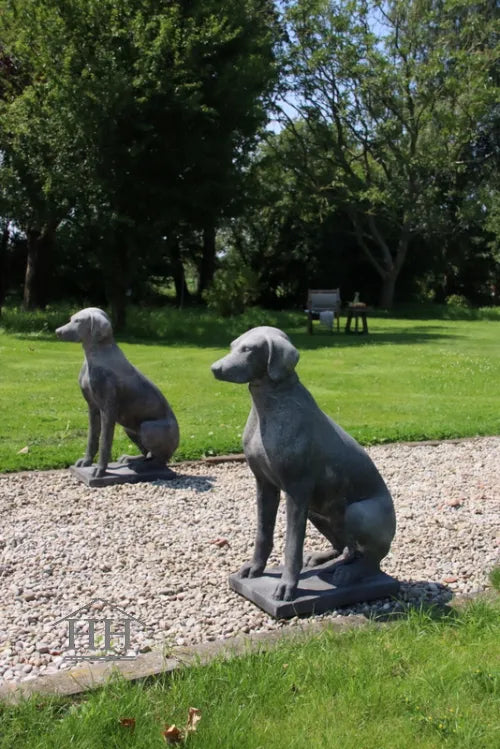 Garden statue of sitting dog