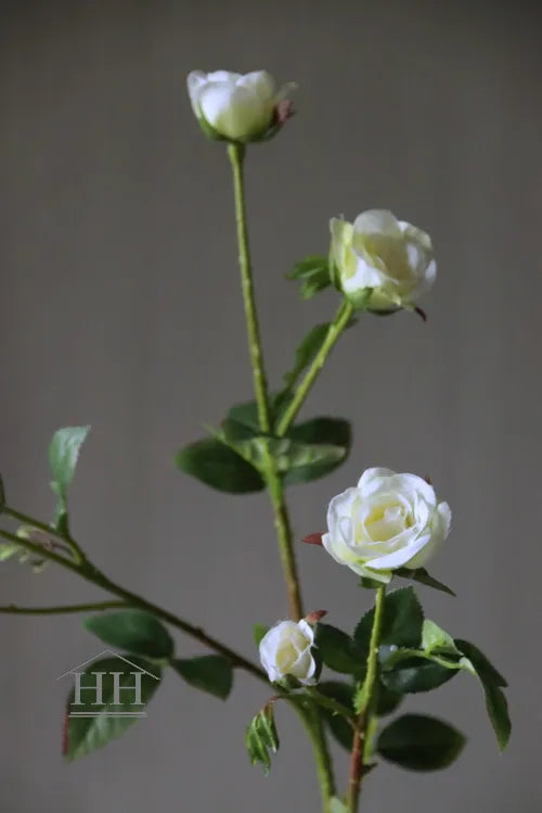 Kunsttak kleine roosjes 71 cm wit/creme