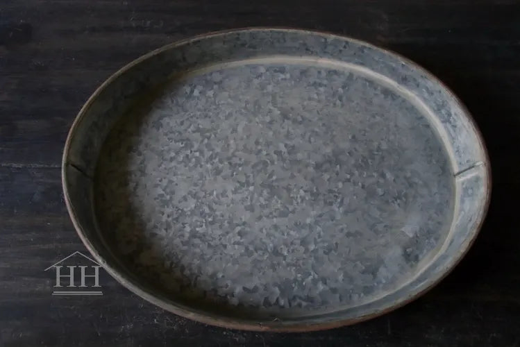 Zinc tray oval - L45.5 x W33.5cm