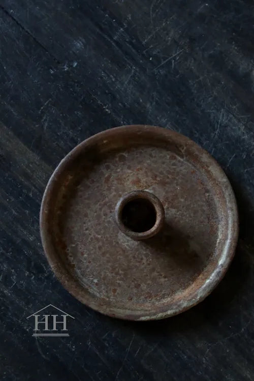 Zinc candlestick rust 12.5cm
