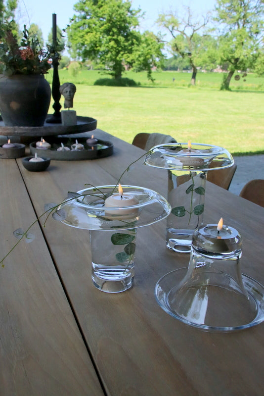 Glazen kandelaar/vaas S Gommaire