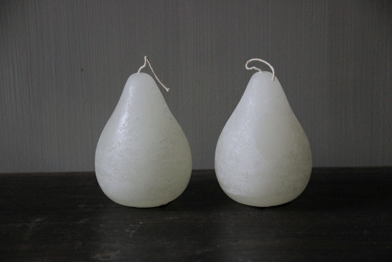 Kaars in peervorm grijs