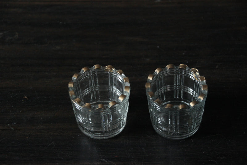 Waxinelichtje ruit met gouden rand