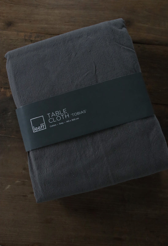 Katoenen tafelkleed grijs 300x140 cm