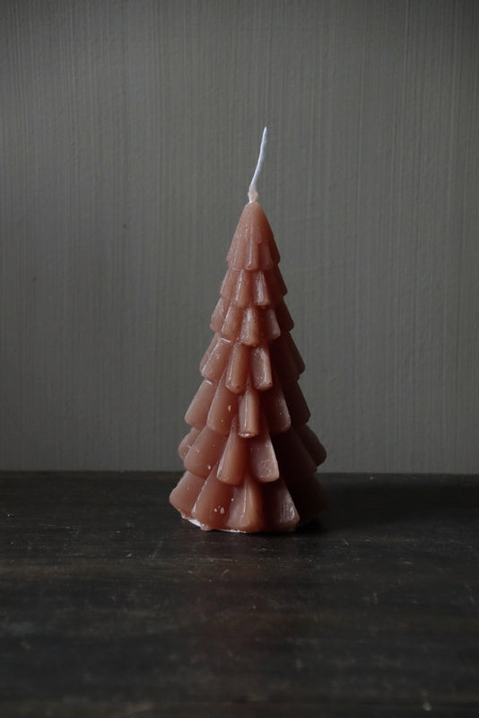 Kerstboom kaars Cognac klein
