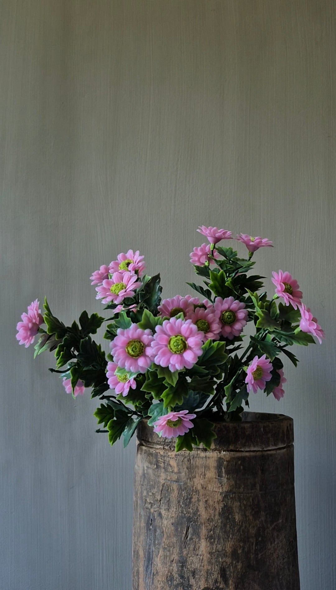Madelief kunstplant UV roze 28 cm