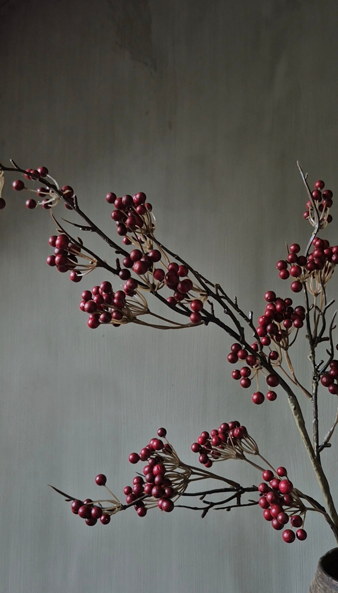 Bessen kunsttak bordeauxrood - 80 cm