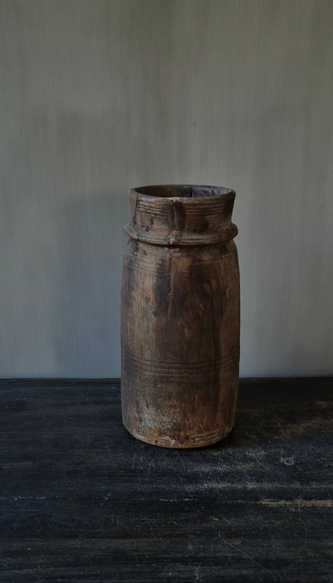 Holzkrug-Vase braun 30 cm