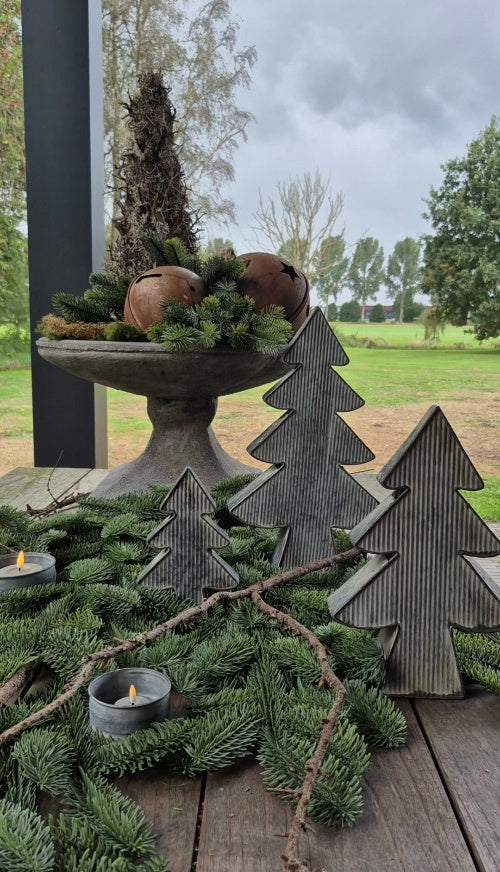 Zinken kerstboom zinkgrijs - 41 cm