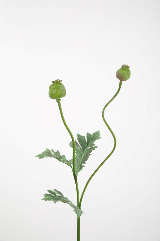 Papaver kunsttak groen - 78 cm