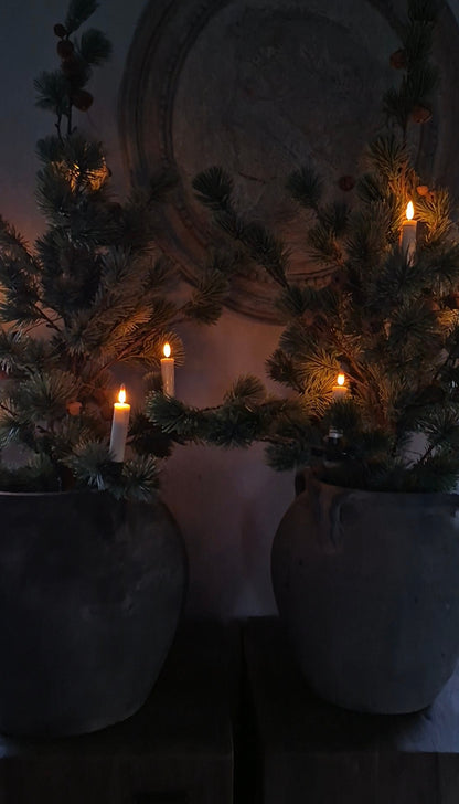 LED kerstboomkaarsjes op clip met afstandsbediening 10 stuks crème