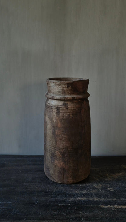 Holzkrug-Vase braun 30 cm