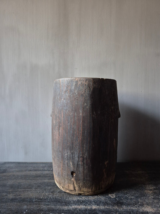 Houten pot antiek 19x21,5cm (01)