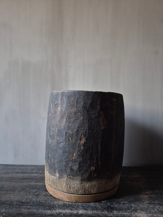 Houten pot antiek 19,5x21,5cm (02)