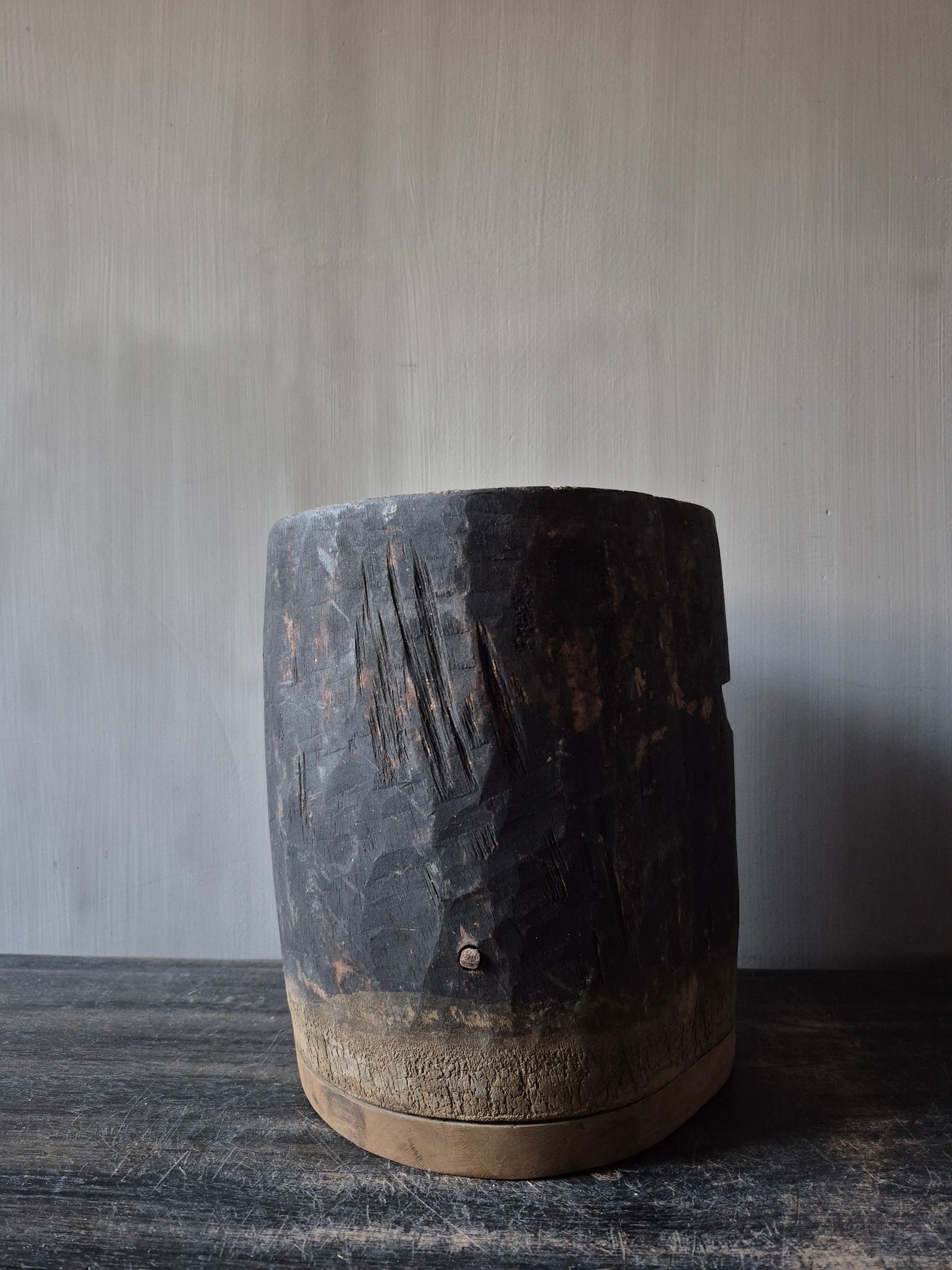 Houten pot antiek 19,5x21,5cm (02)