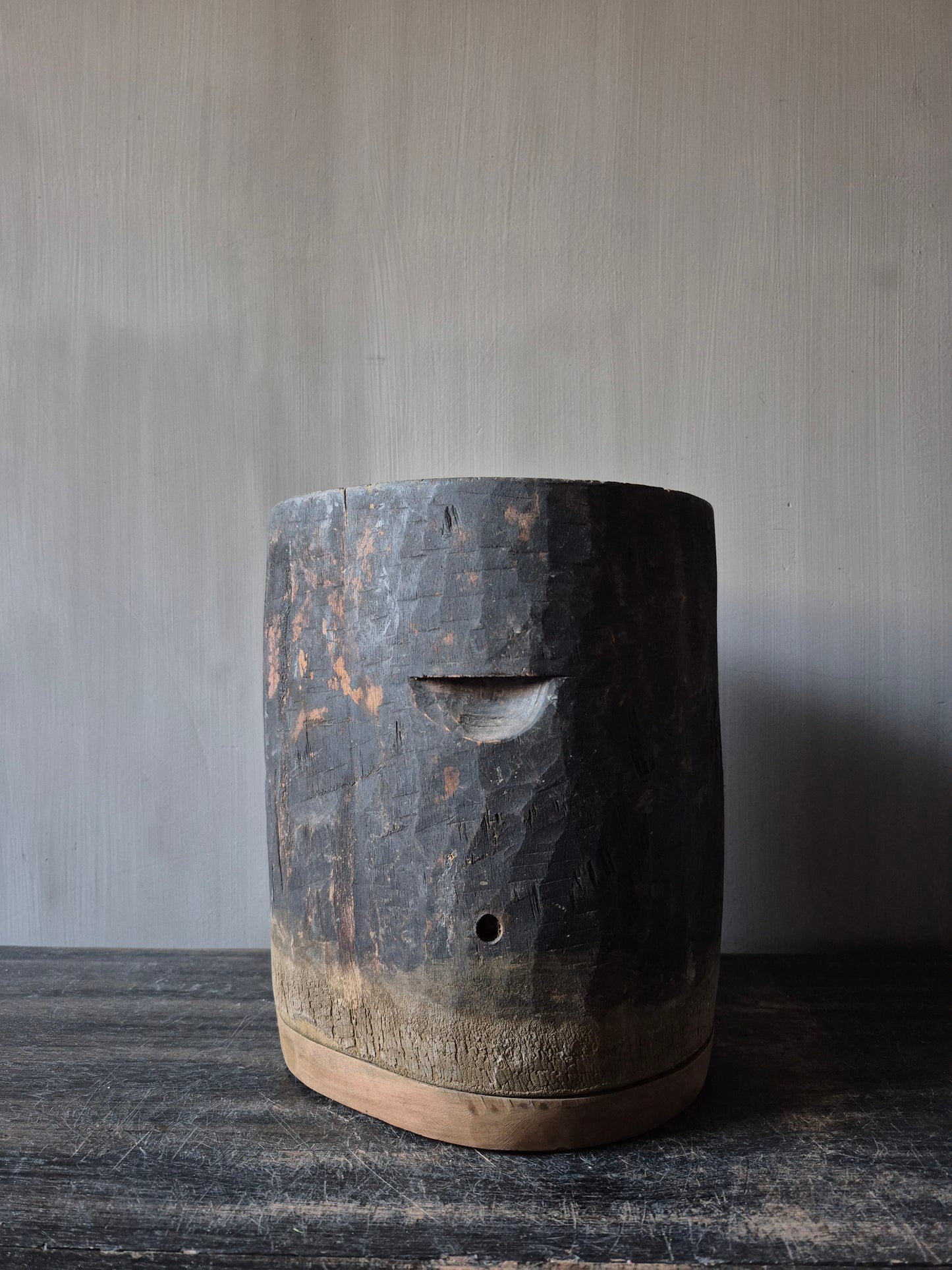 Houten pot antiek 19,5x21,5cm (02)