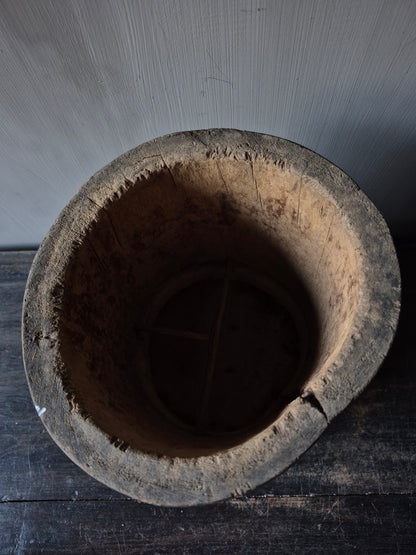 Houten pot antiek 19,5x21,5cm (02)