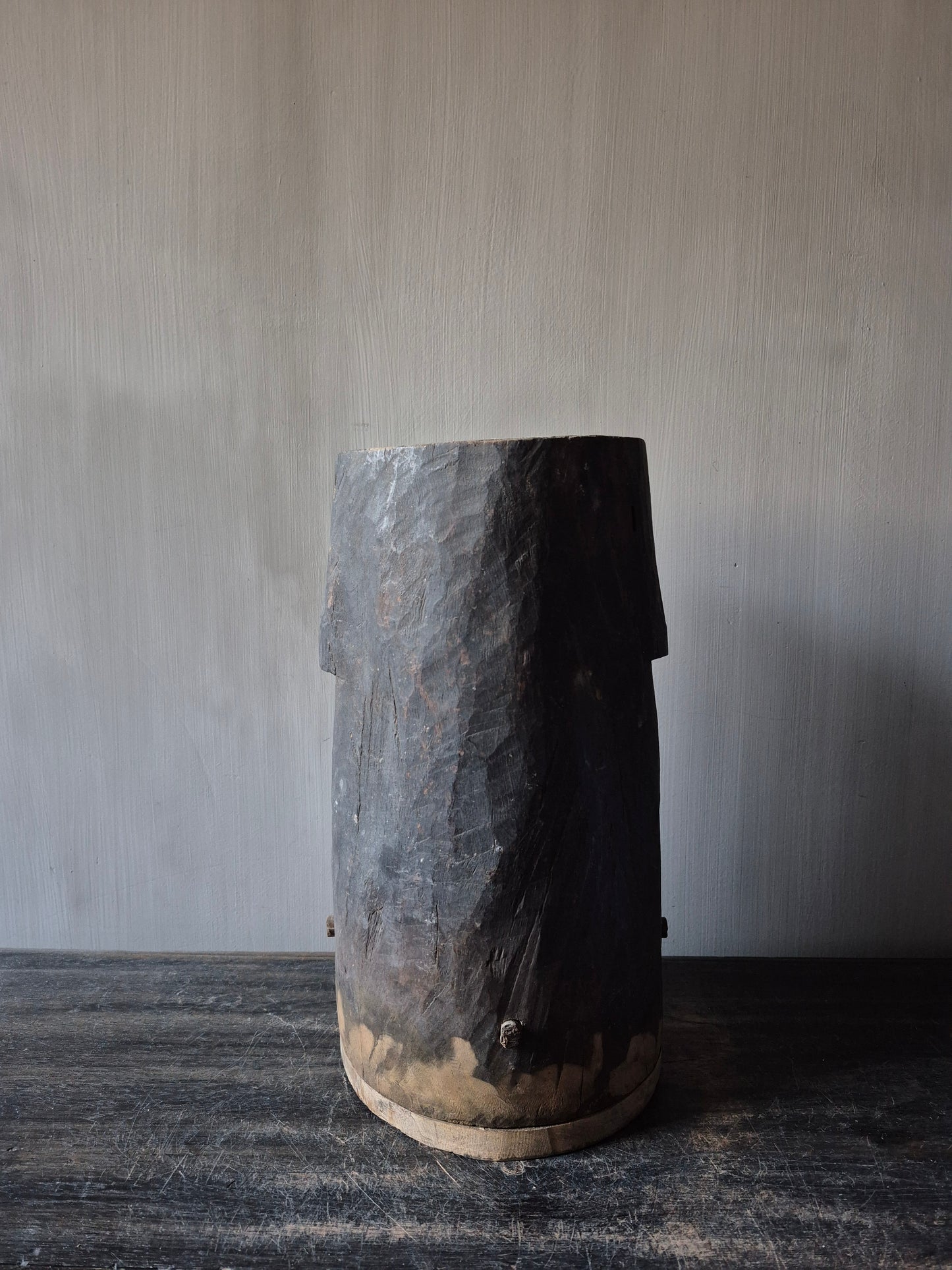 Houten pot antiek 16x17,5cm (04)