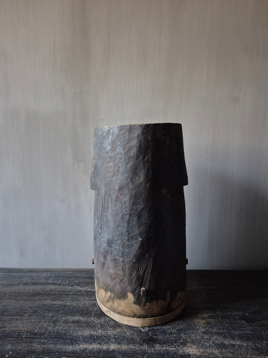 Houten pot antiek 16x17,5cm (04)